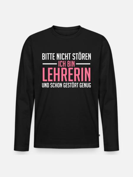 Lehrerin Unterricht Grundschullehrerin - Männer Premium Bio Langarmshirt - Schwarz