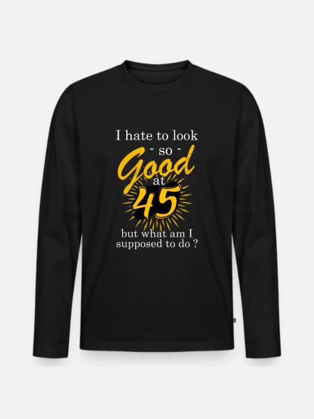 Birthday 45 years old - Men's Premium Organic Long Sleeve Shirt - black