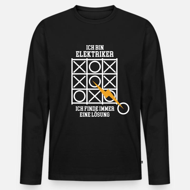 Elektriker Baustelle - Männer Premium Bio Langarmshirt - Schwarz