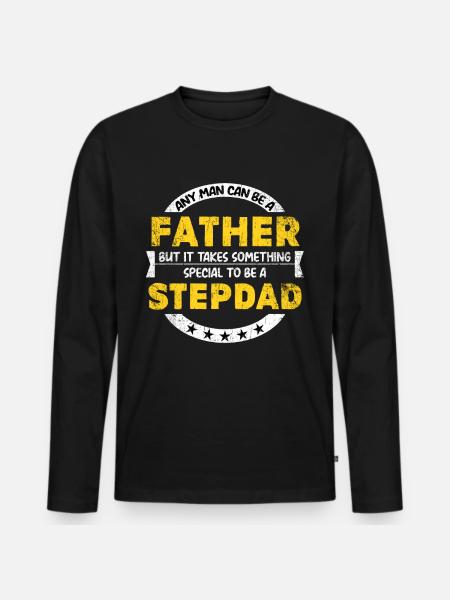 Stepfather bonus dad family gift - Men's Premium Organic Long Sleeve Shirt - black