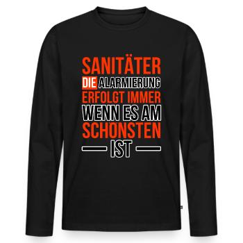 Sanitaeter Notarzt erste Hilfe Geschenk - Männer Premium Bio Langarmshirt - Schwarz - Vorne - Nico (187cm)
