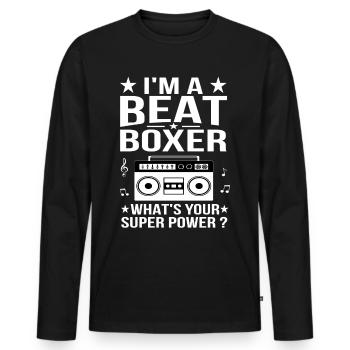 Beatbox - Männer Premium Bio Langarmshirt - Schwarz - Vorne - Nico (187cm)