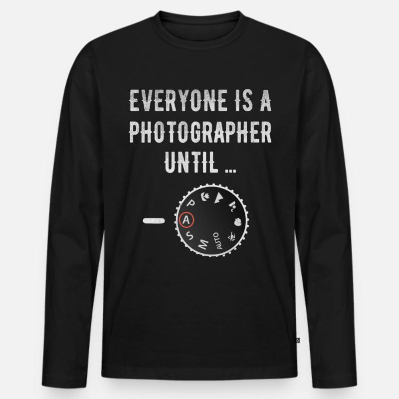 Fotograf - Männer Premium Bio Langarmshirt - Schwarz