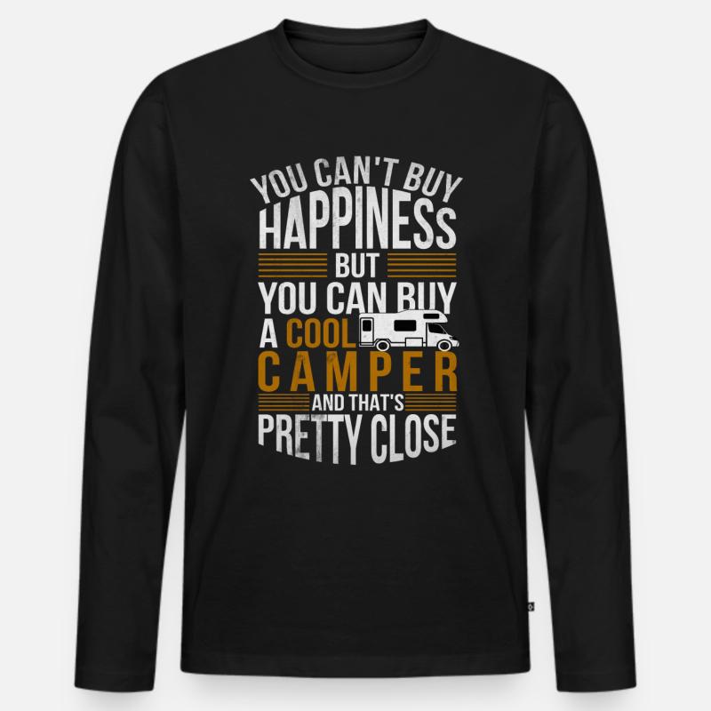 Camping - Männer Premium Bio Langarmshirt - Schwarz