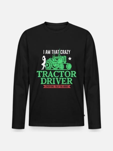 Tractor farmer - Men's Premium Organic Long Sleeve Shirt - black
