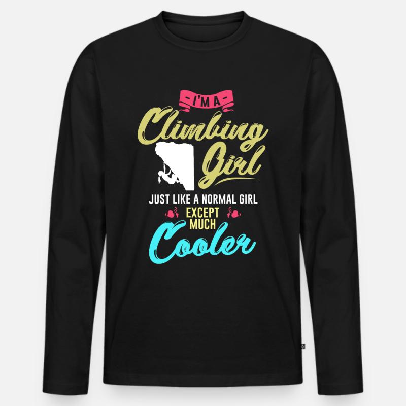 Klettern - Männer Premium Bio Langarmshirt - Schwarz