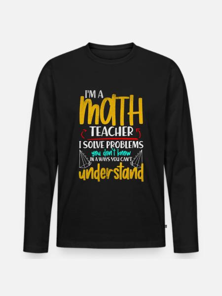 maths - Men's Premium Organic Long Sleeve Shirt - black