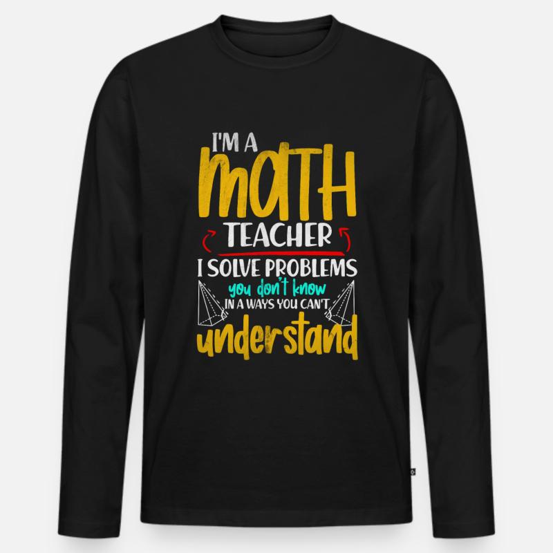 Mathe - Männer Premium Bio Langarmshirt - Schwarz