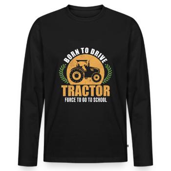 Tracteur Trekker Farmer Farmer - T-shirt manches longues Premium bio Homme - noir - Devant - Nico (187cm)