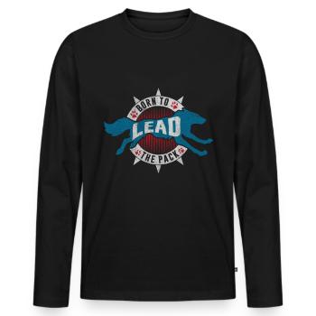 Wolf Wolfpack Rudel Anführer - Männer Premium Bio Langarmshirt - Schwarz - Vorne - Nico (187cm)