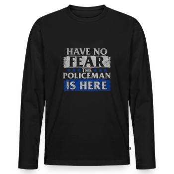 Polizei Cop Polizist Geschenk - Männer Premium Bio Langarmshirt - Schwarz - Vorne - Nico (187cm)