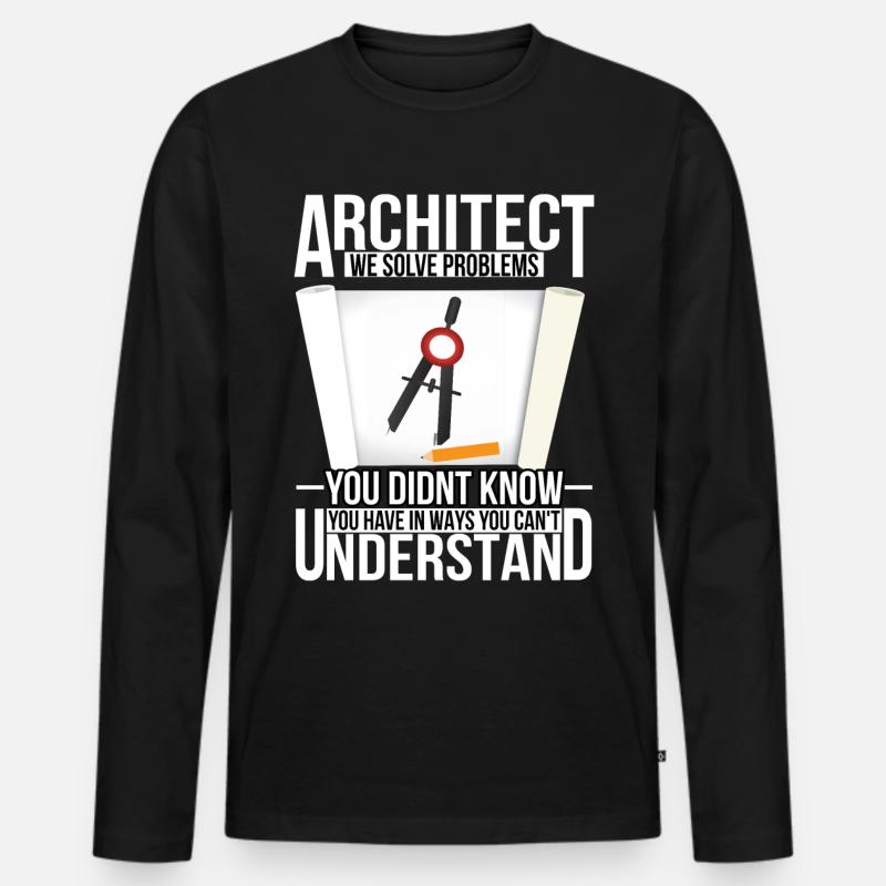 Architekt - Männer Premium Bio Langarmshirt - Schwarz