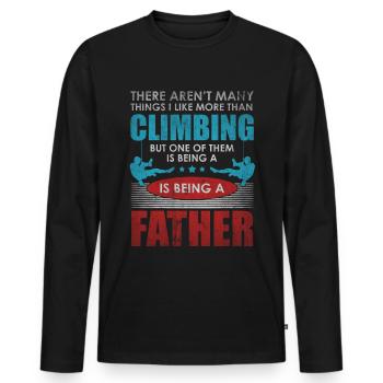 Rock Climbing Boulder Climbing Mountaineering Gift - Men's Premium Organic Long Sleeve Shirt - black - Front - Nico (187cm)