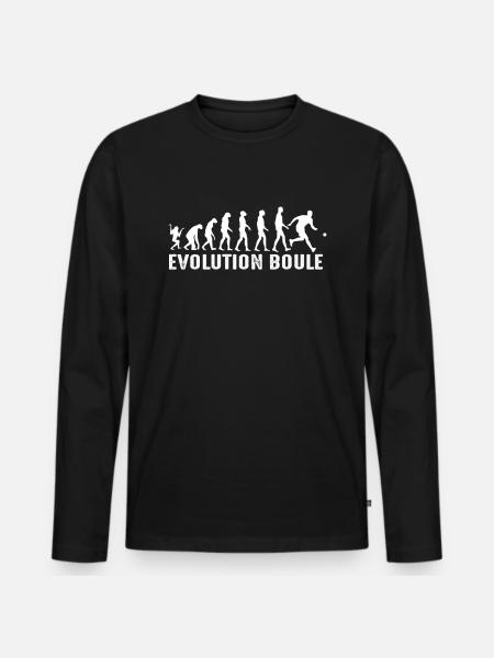 Boule Evolution Boulespieler Petanque Geschenk - Männer Premium Bio Langarmshirt - Schwarz