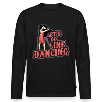 Linedance musique country western danse sport - T-shirt manches longues Premium bio Homme - noir - Devant - Nico (187cm)