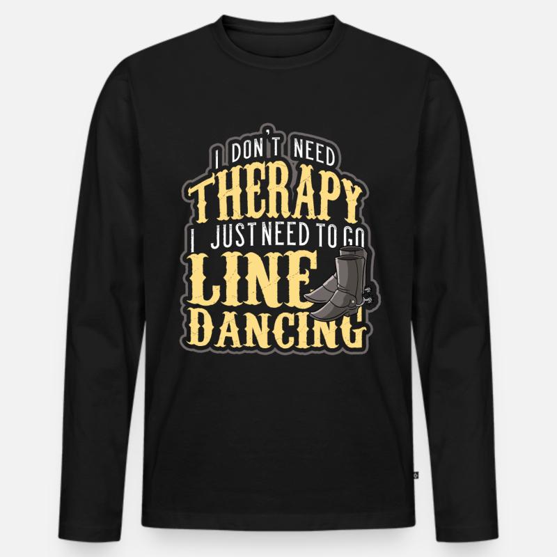 Linedance - Männer Premium Bio Langarmshirt - Schwarz