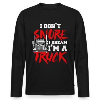 LKW - Männer Premium Bio Langarmshirt - Schwarz - Vorne - Nico (187cm)