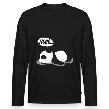 Déclaration Panda T Shirt / Nope Funshirt / No T Shirt - T-shirt manches longues Premium bio Homme - noir - Devant - Nico (187cm)