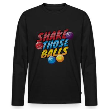 Bingo - Männer Premium Bio Langarmshirt - Schwarz - Vorne - Nico (187cm)