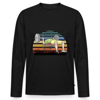 Bench press toning dumbbell gift - Men's Premium Organic Long Sleeve Shirt - black - Front - Nico (187cm)