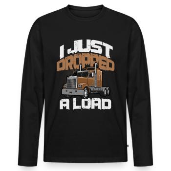 un camion - T-shirt manches longues Premium bio Homme - noir - Devant - Nico (187cm)