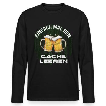 Cache leeren mit Bier Informatiker Programmierer - Männer Premium Bio Langarmshirt - Schwarz - Vorne - Nico (187cm)