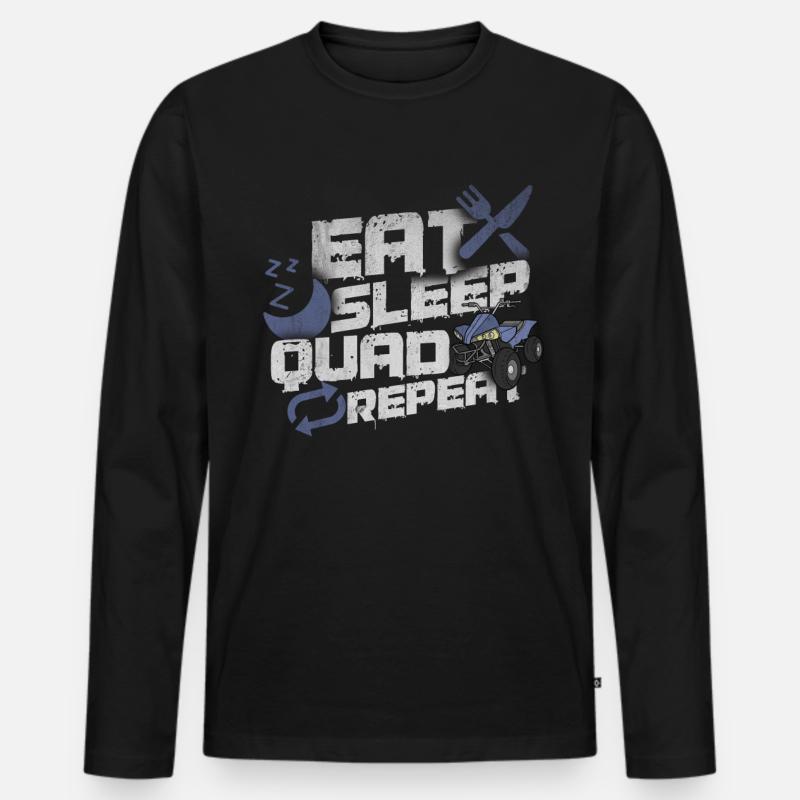 Quad - Männer Premium Bio Langarmshirt - Schwarz