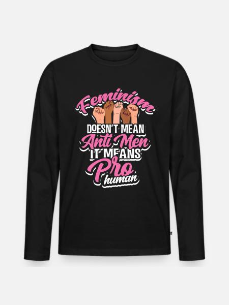 Feminist - Men's Premium Organic Long Sleeve Shirt - black