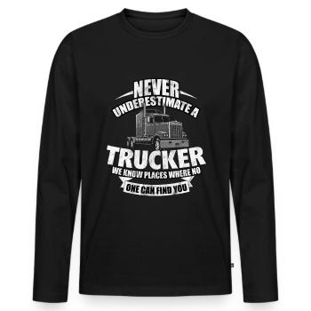un camion - T-shirt manches longues Premium bio Homme - noir - Devant - Nico (187cm)