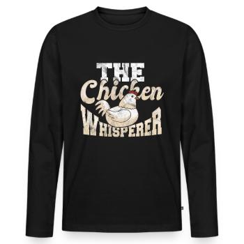 chicken - Men's Premium Organic Long Sleeve Shirt - black - Front - Nico (187cm)