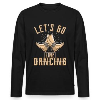 Linedance - Männer Premium Bio Langarmshirt - Schwarz - Vorne - Nico (187cm)