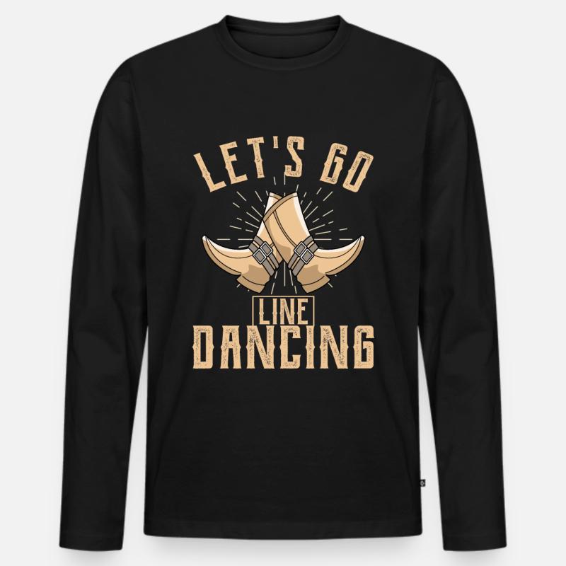 Linedance - Männer Premium Bio Langarmshirt - Schwarz