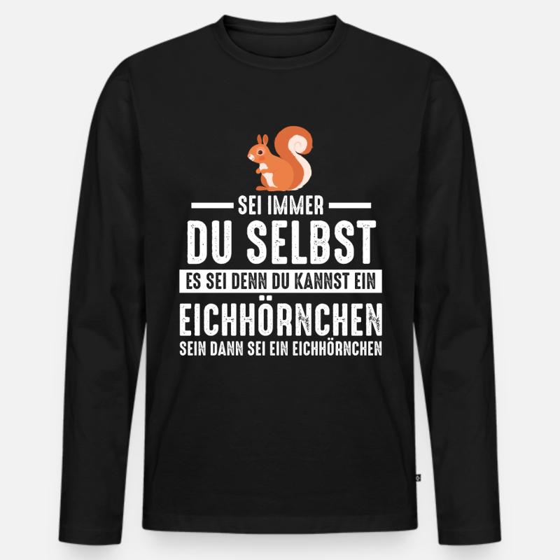 Eichhörnchen Eichhörnchenliebhaber Geschenk - Männer Premium Bio Langarmshirt - Schwarz