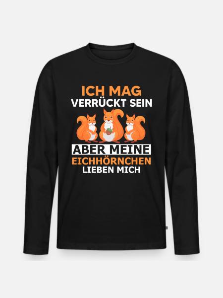 Eichhörnchen Nagetier Eichhörnchenliebhaber Gesche - Männer Premium Bio Langarmshirt - Schwarz