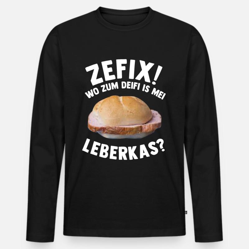 Leberkas Bayern leberkäse bayrisch fleischkäse - Männer Premium Bio Langarmshirt - Schwarz