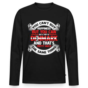 Dänemark Kopenhagen Skandinavien Danish Europa - Männer Premium Bio Langarmshirt - Schwarz - Vorne - Nico (187cm)
