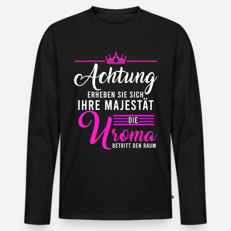 Urgroßmutter Uroma Geschenke - Männer Premium Bio Langarmshirt - Schwarz