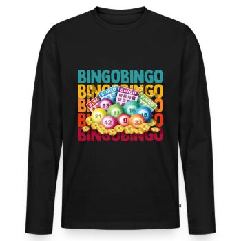 Bingo Glückszahl Lotto Geschenk Opa Oma - Männer Premium Bio Langarmshirt - Schwarz - Vorne - Nico (187cm)