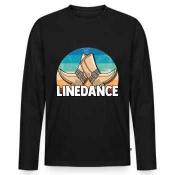 Linedance musique country western danse sport - T-shirt manches longues Premium bio Homme - noir - Devant - Nico (187cm)