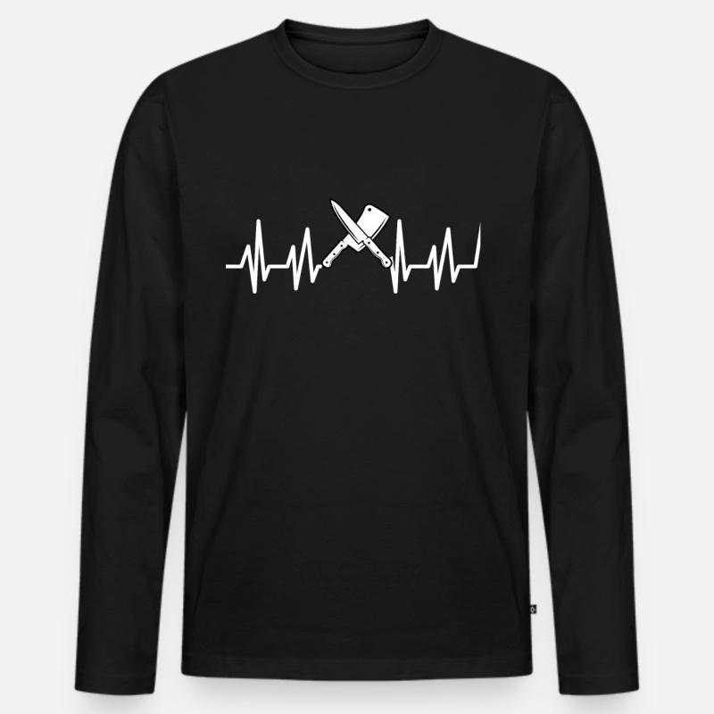 Metzger Fleisch Schlachter Wurst Geschenk - Männer Premium Bio Langarmshirt - Schwarz