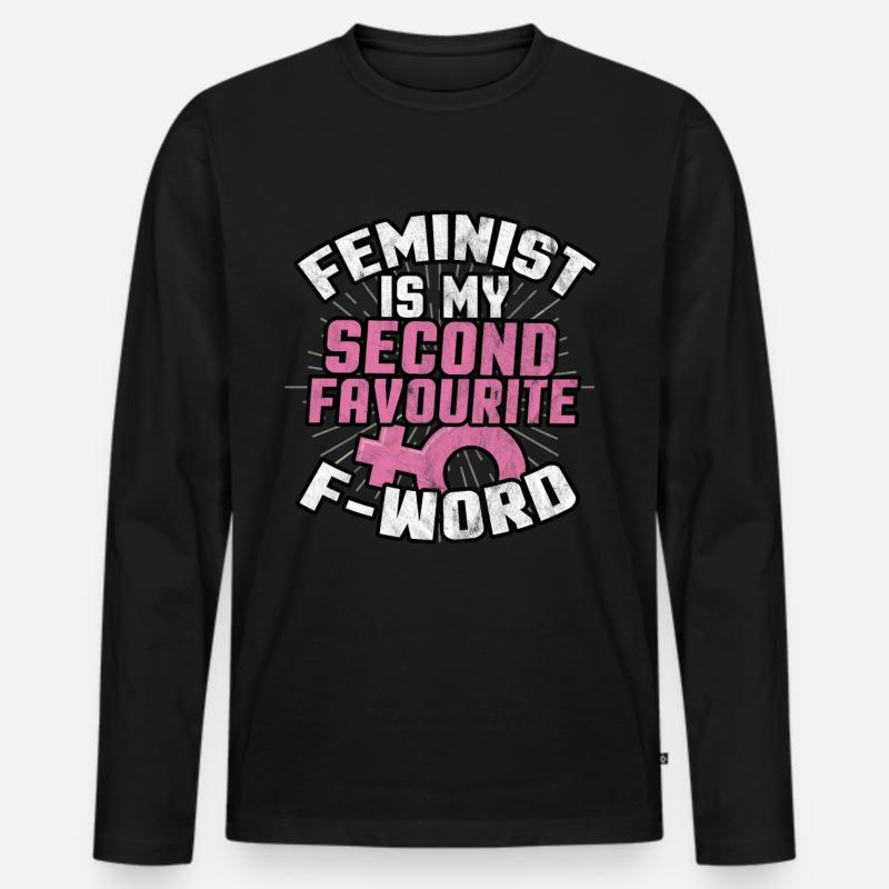 Feminismus - Männer Premium Bio Langarmshirt - Schwarz