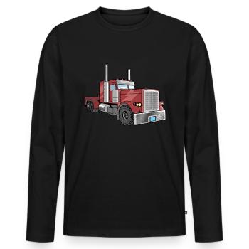 un camion - T-shirt manches longues Premium bio Homme - noir - Devant - Nico (187cm)