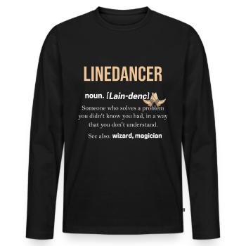 Linedance - Männer Premium Bio Langarmshirt - Schwarz - Vorne - Nico (187cm)