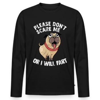 Mops Furzen pups Leben Pug Hund Möpse Mischling - Männer Premium Bio Langarmshirt - Schwarz - Vorne - Nico (187cm)