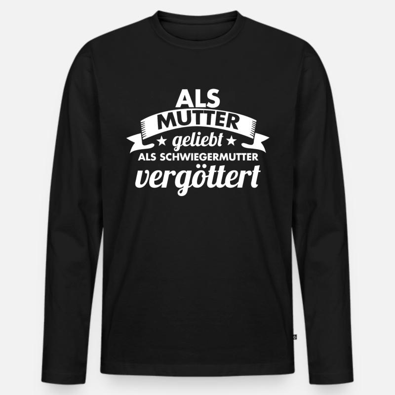 Schwiegermutter Mama Schwiegermama Mutter Mutterta - Männer Premium Bio Langarmshirt - Schwarz
