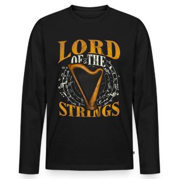 Harfe - Männer Premium Bio Langarmshirt - Schwarz - Vorne - Nico (187cm)