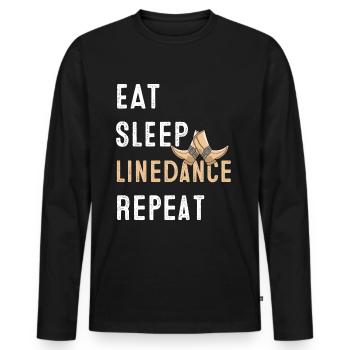 Linedance musique country western danse sport - T-shirt manches longues Premium bio Homme - noir - Devant - Nico (187cm)
