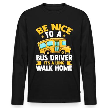 Bus bus driver omnibus public transport profession long-distance bus bus - Men's Premium Organic Long Sleeve Shirt - black - Front - Nico (187cm)