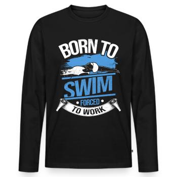 Swimming diving swimming pool outdoor swimming pool water sea - Men's Premium Organic Long Sleeve Shirt - black - Front - Nico (187cm)