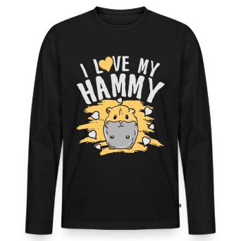 Hamster Liebe Nagetier Pelzig Tierchen Haustier - Männer Premium Bio Langarmshirt - Schwarz - Vorne - Nico (187cm)